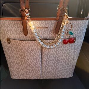 Gold and Cherry Keychain